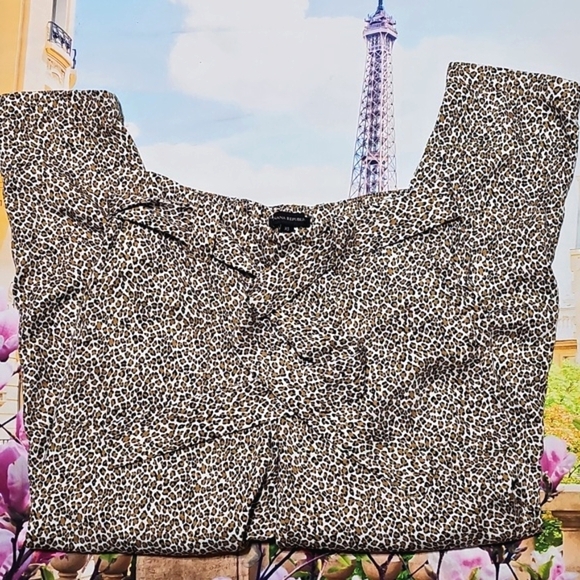 Banana Republic Animal Print Belted Pants Size XS - Picture 2 of 7